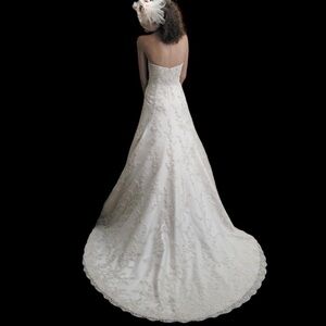 Casa Blanca Bridal Wedding Gown Dress Size 6 White French Bustle A-Line Timeless